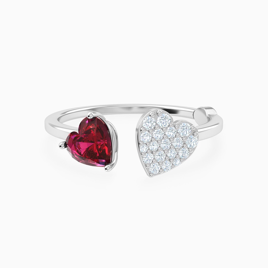 Heart Diamond Two Headed Ring in 18K Gold