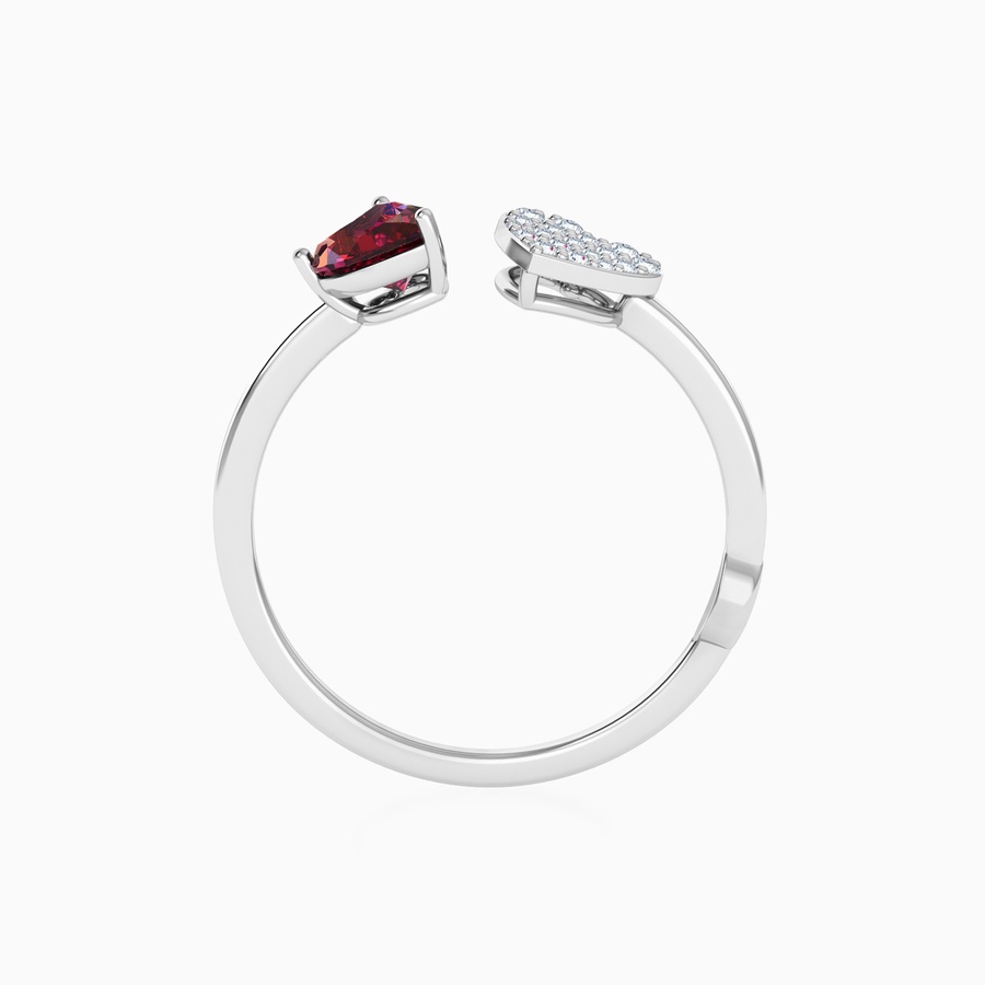 Heart Diamond Two Headed Ring in 18K Gold