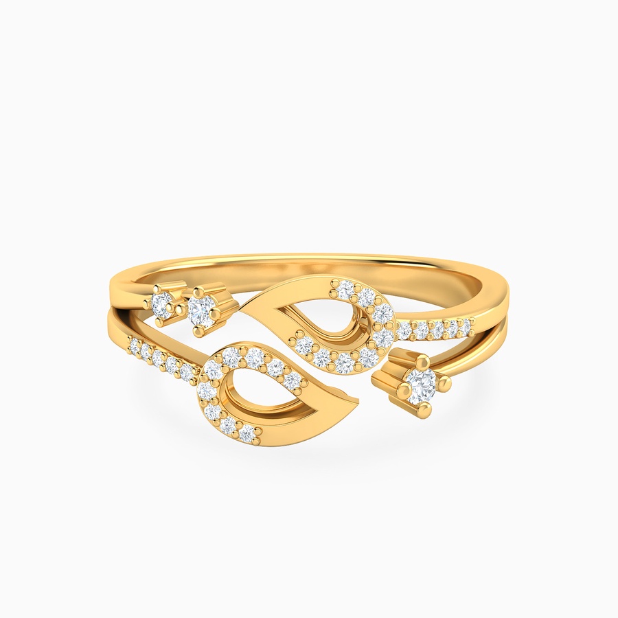 Pear Diamond Two Headed Ring in 18K Gold