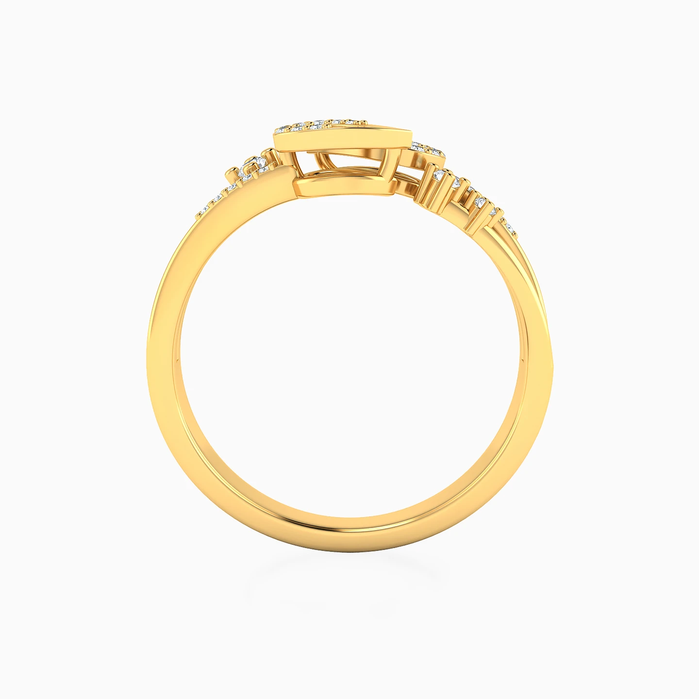 Pear Diamond Two Headed Ring in 18K Gold