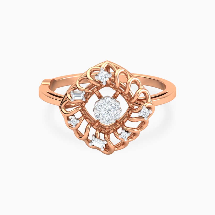 Looping Openwork Diamond Ring In 18K Gold
