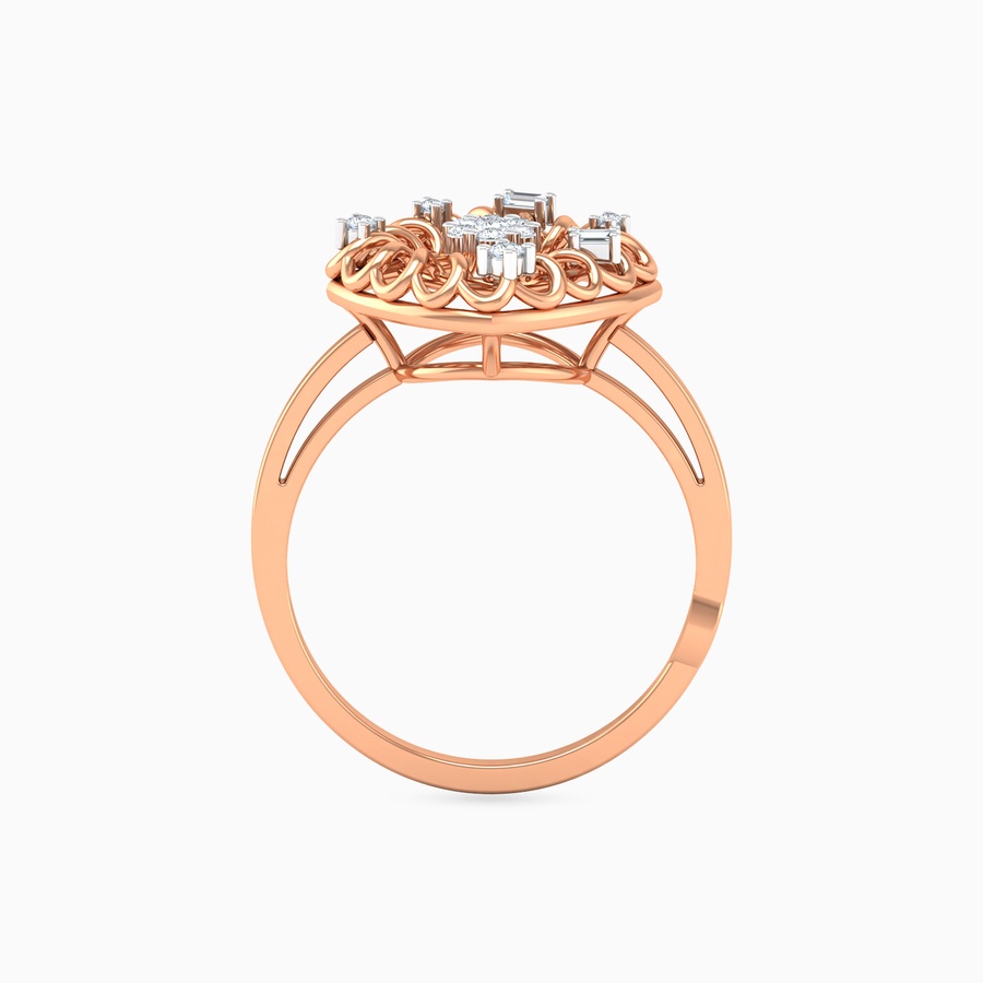 Looping Openwork Diamond Ring In 18K Gold