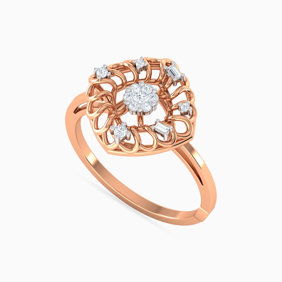 Looping Openwork Diamond Ring In 18K Gold