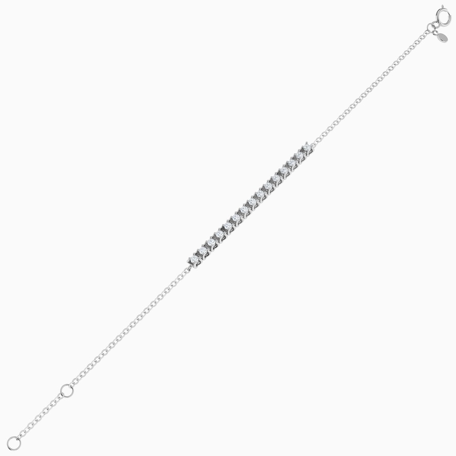 Prong Set Line Diamond Chain Bracelet in 18K Gold