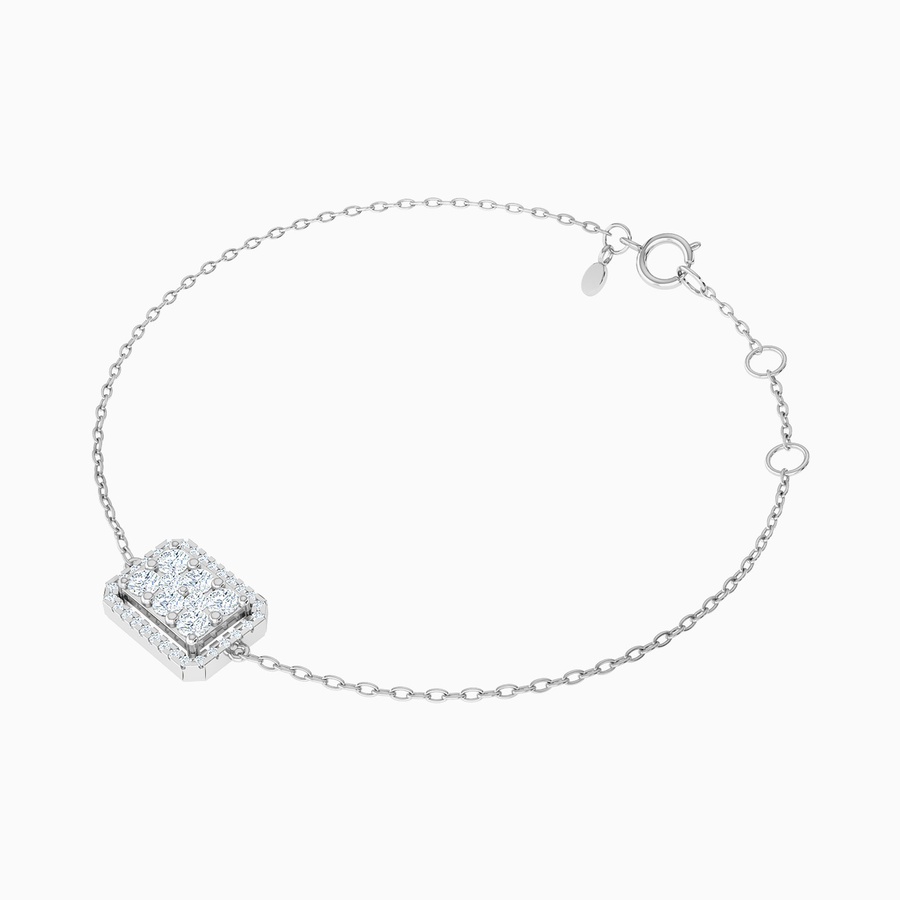 Rectangle Diamond Chain Bracelet in 18K Gold