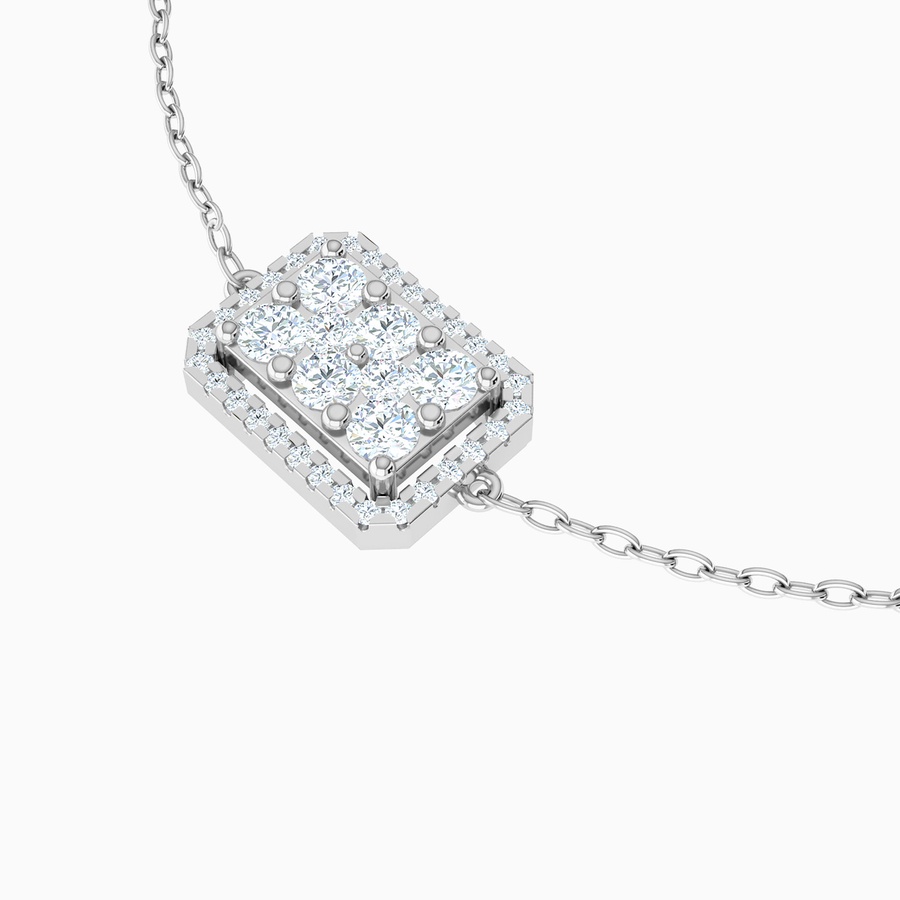 Rectangle Diamond Chain Bracelet in 18K Gold