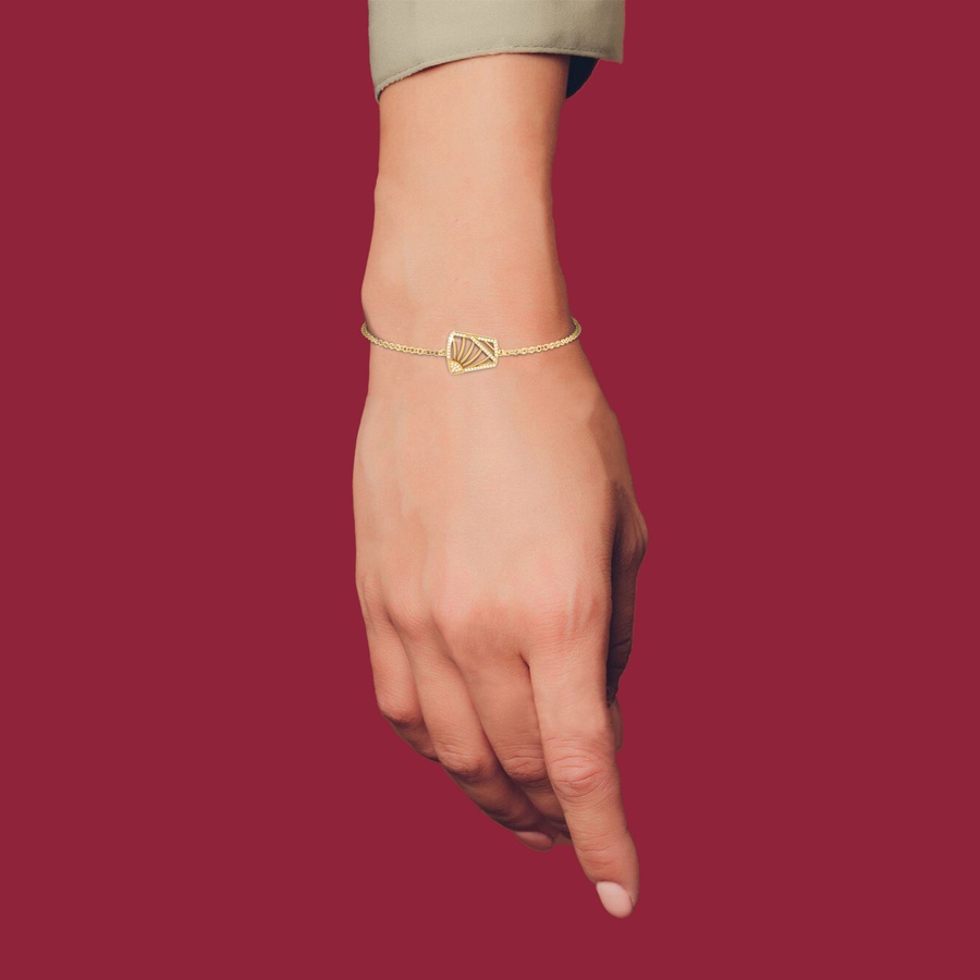 Le Soliel Rectangle Diamond Chain Bracelet in 18K Gold