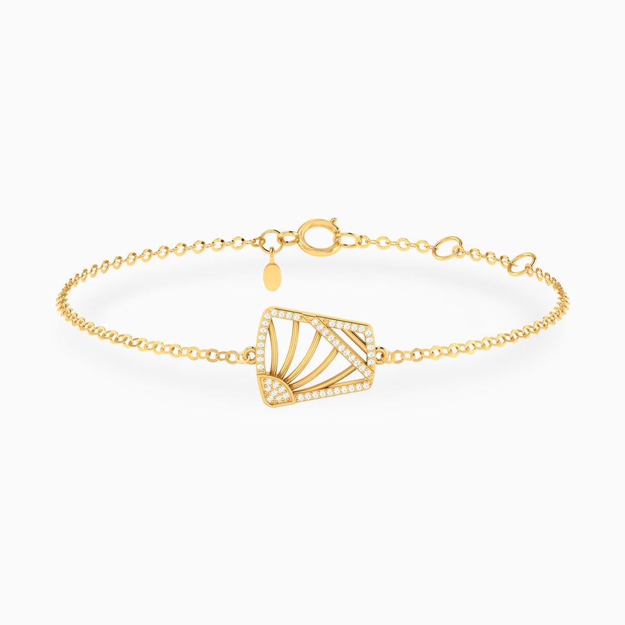 Le Soliel Rectangle Diamond Chain Bracelet in 18K Gold