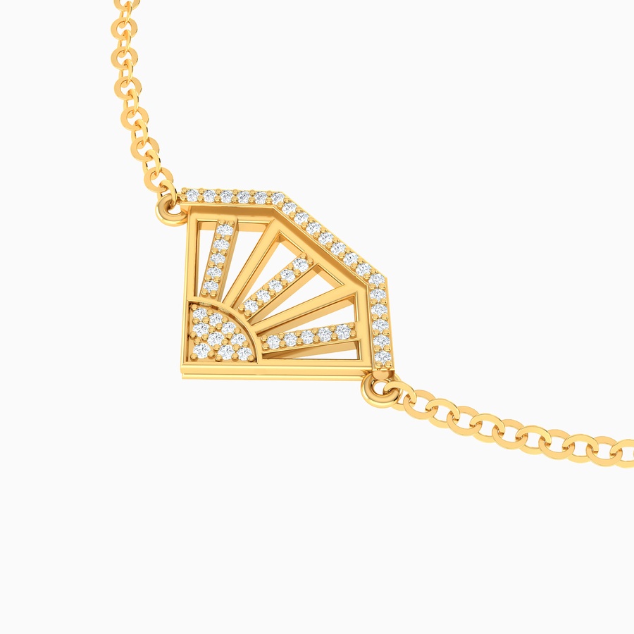 Le Soliel Triangle Diamond Chain Bracelet in 18K Gold