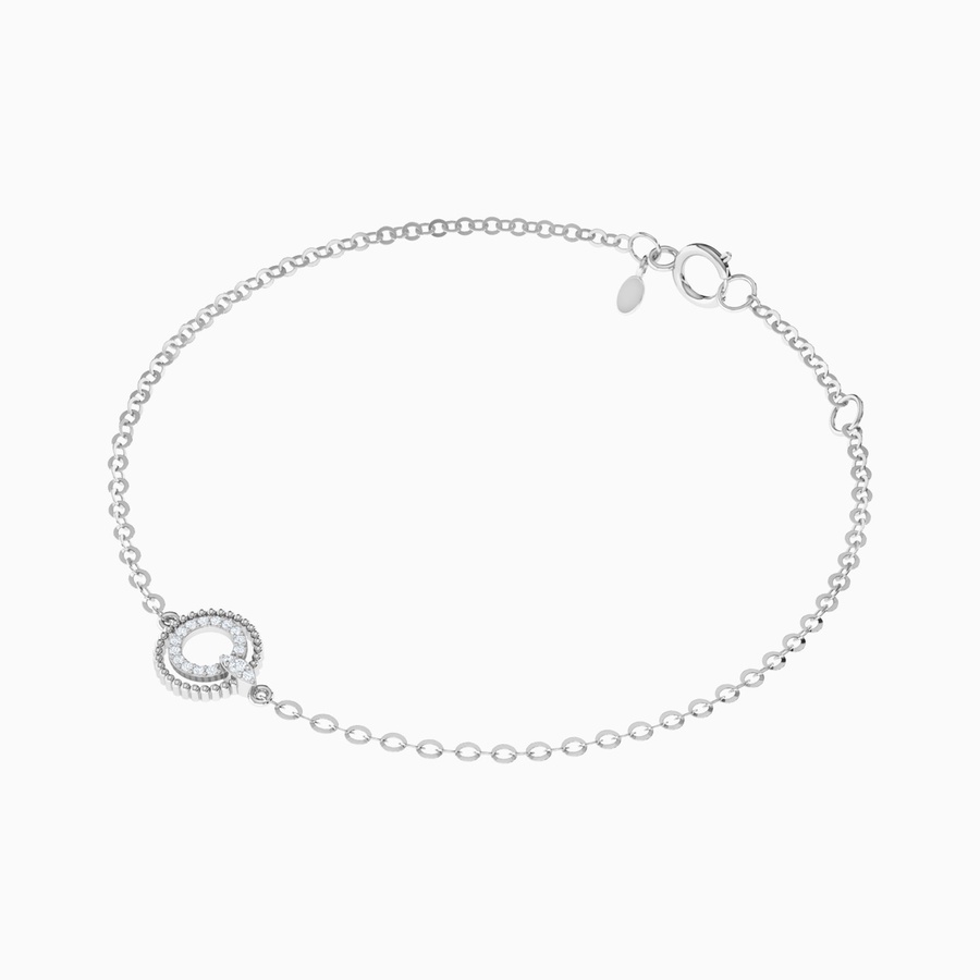 Two Circles Diamond Chain Bracelet In 18K Gold