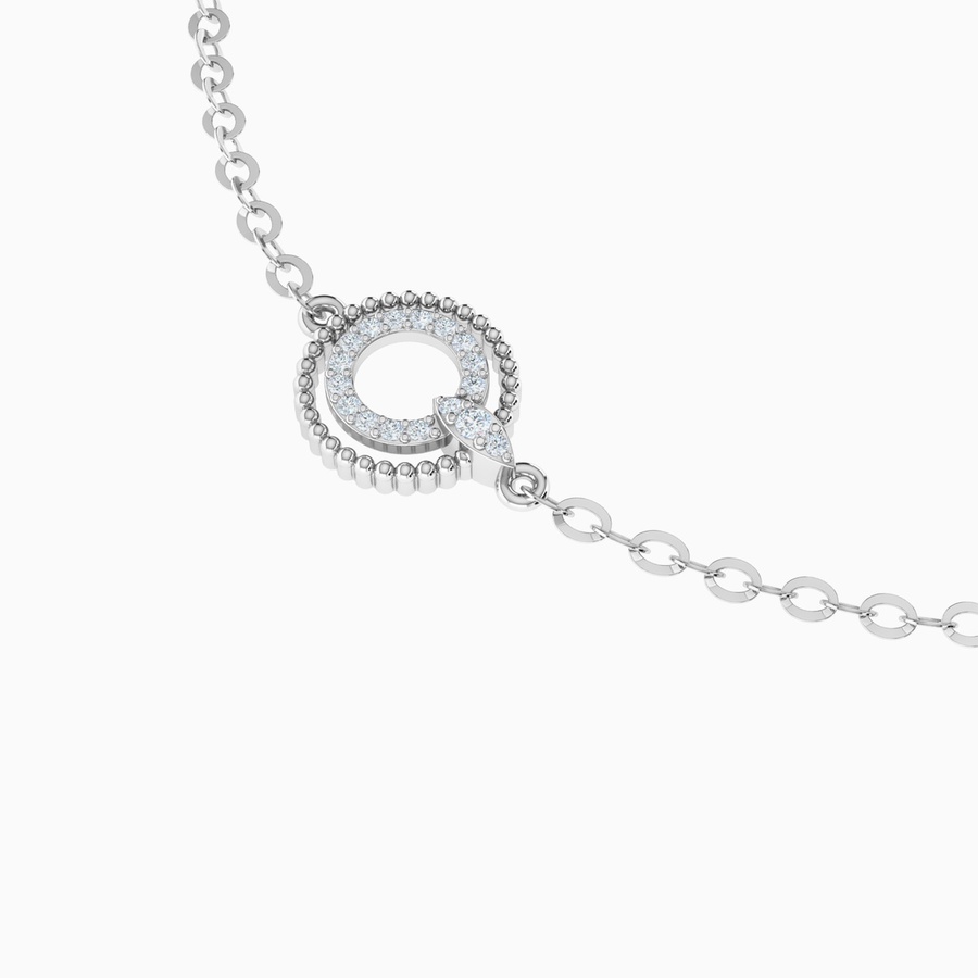Two Circles Diamond Chain Bracelet In 18K Gold