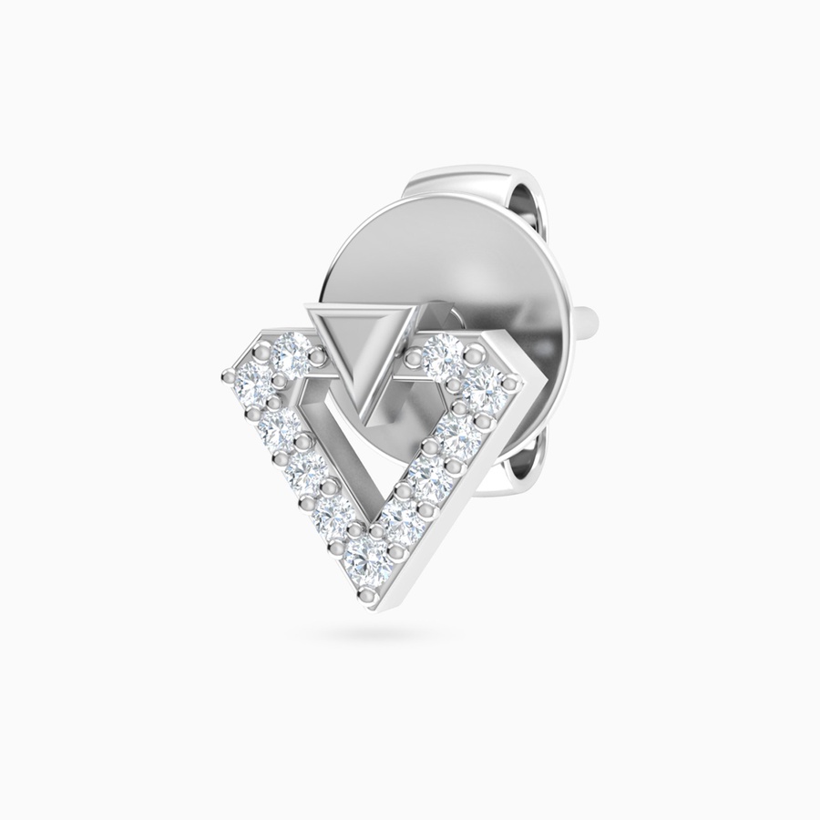 Triangle Diamond Earrings In 18K Gold