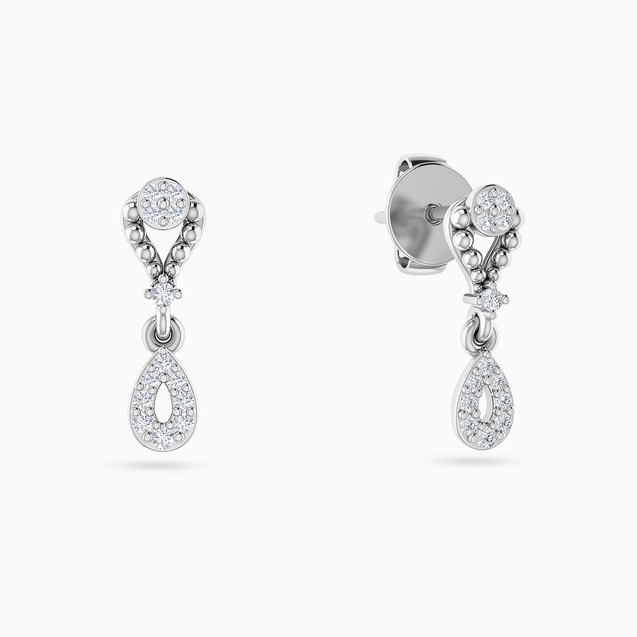 Open Teardrop Diamond Drop Earrings in 18K Gold