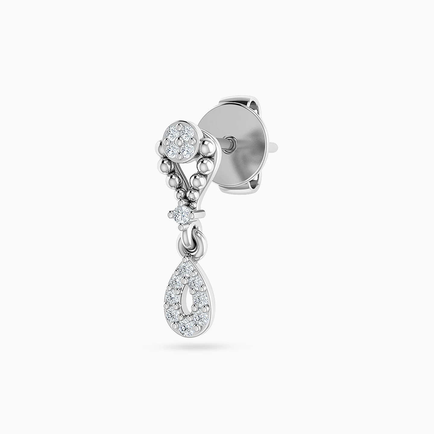 Open Teardrop Diamond Drop Earrings in 18K Gold