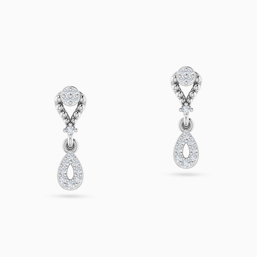 Open Teardrop Diamond Drop Earrings in 18K Gold