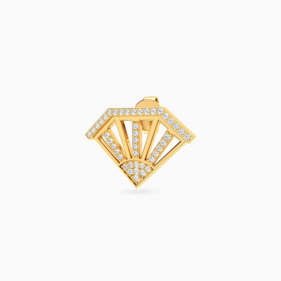 Le Soliel Triangle Diamond Stud Earrings in 18K Gold