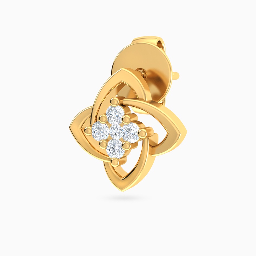 Flower Diamond Earrings in 18K Gold