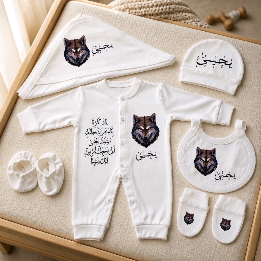 طقم ملابس مواليد فاخر بتصميم أنيق Little Wolf