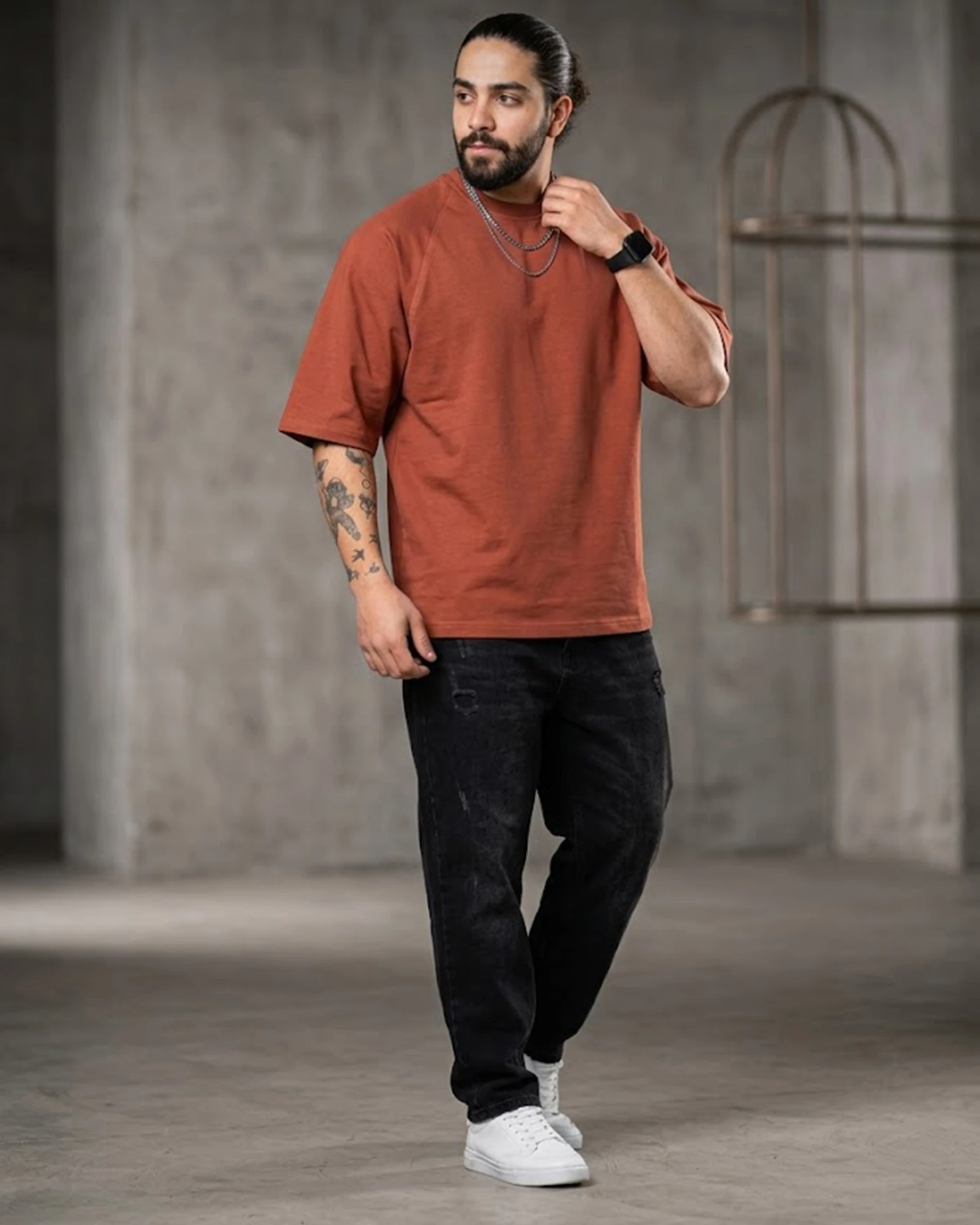 تيشرت بني سمر ميلتون مقاس 2XL