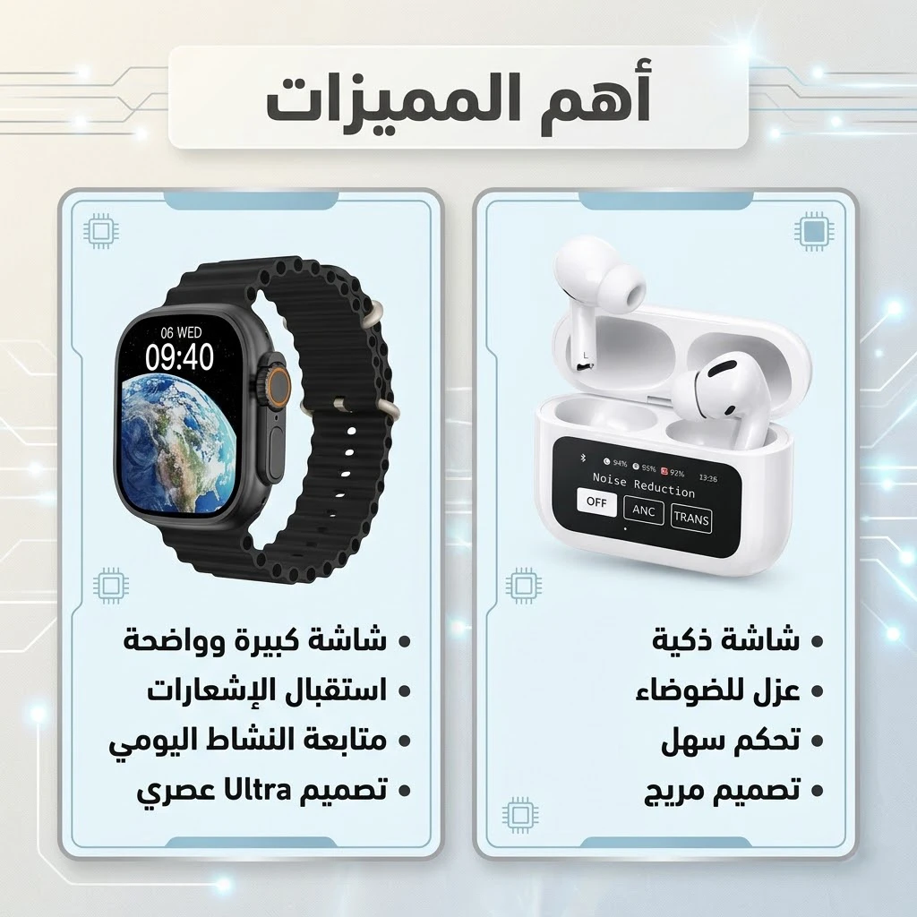 عرض سماعة A9 بشاشة وساعة VIDVIE SW1608