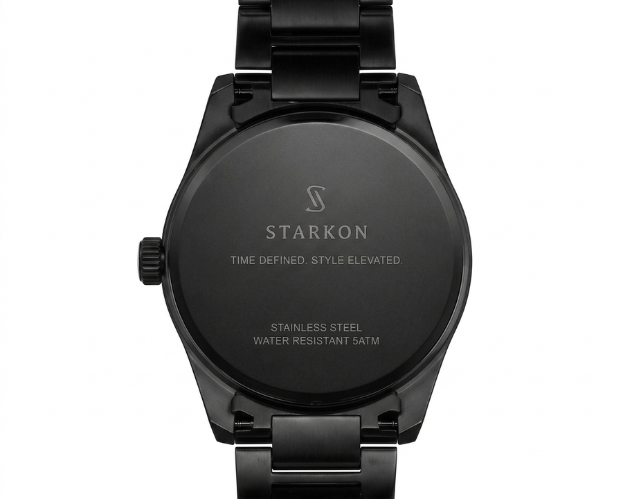 STARKON Black Steel Watch | Luxury Minimalist Men Watch