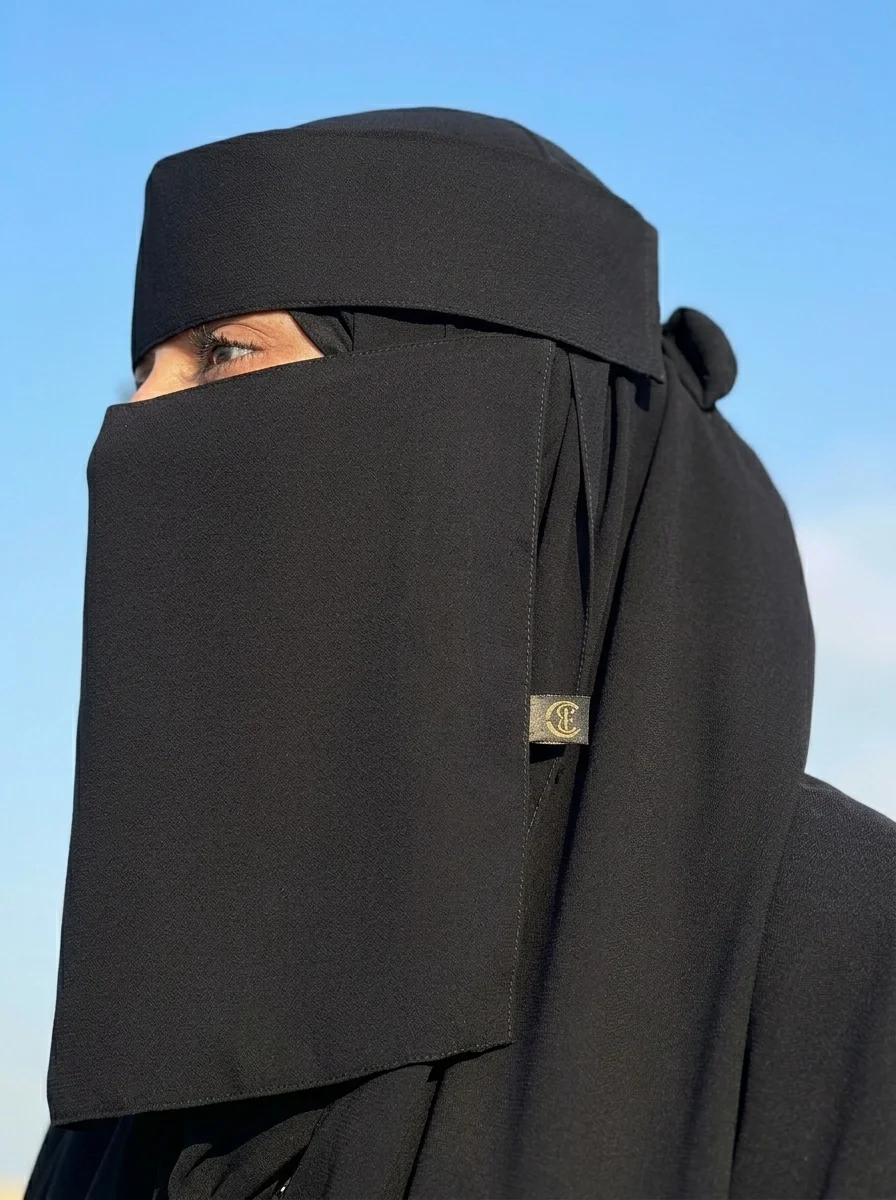 نقاب طبي مقوى شيفون خليجي
