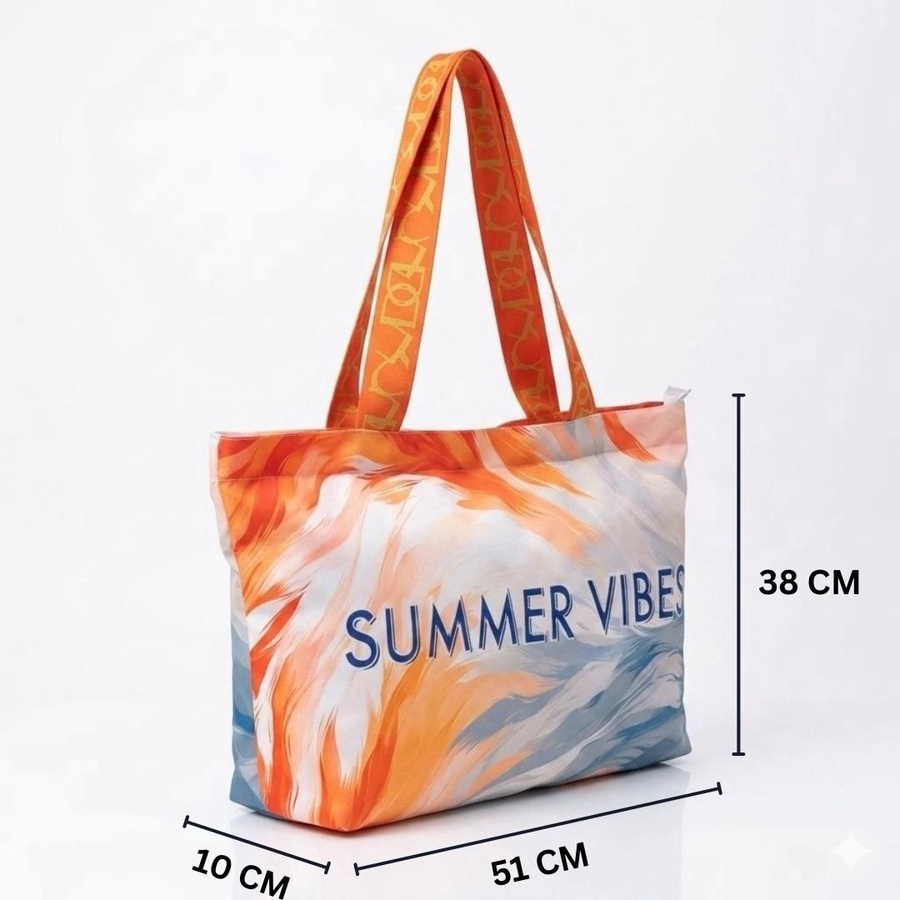  شنطة توت صيفي للبحر (Tote Bag) بطبعات تريندي وحمالات عريضة | Demand & Beyond