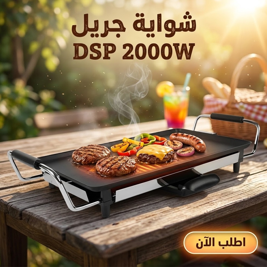 شواية جريل DSP 2000W | شواية كهربائية قوية للشوي السريع