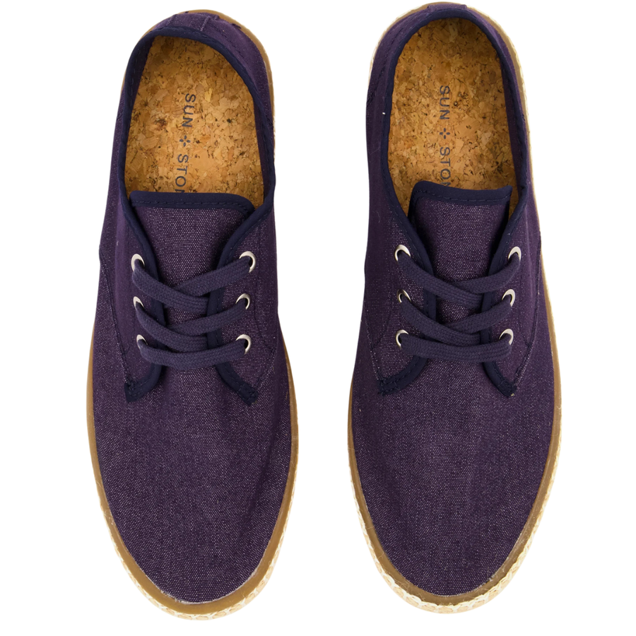 Sun Stone, Men Zane Lace Up Casual Shoes, Navy Blue