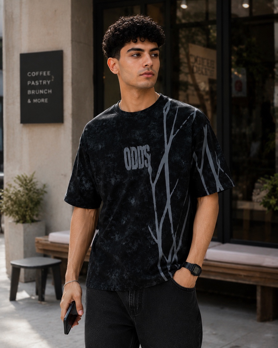 ODDS Black Oversized T-Shirt | F2G