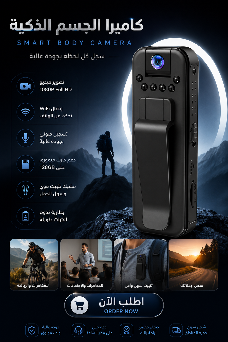 كاميرا الجسم الذكية WiFi 1080P – Smart Body Camera