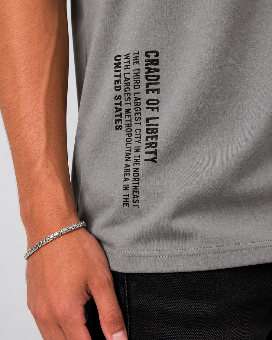 BOSTON Grey Oversized T-Shirt | F2G