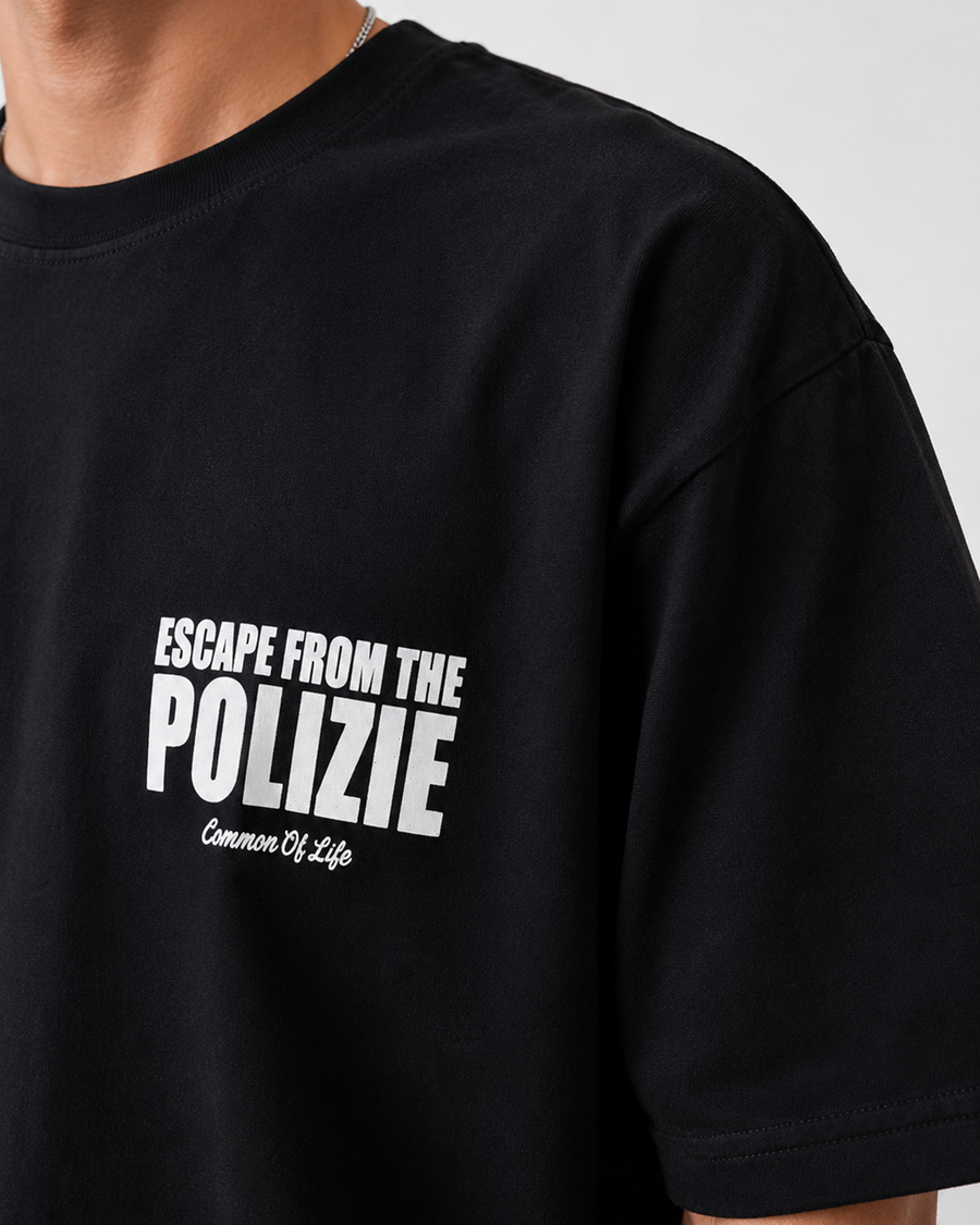 POLIZIE Black Oversized T-Shirt | F2G
