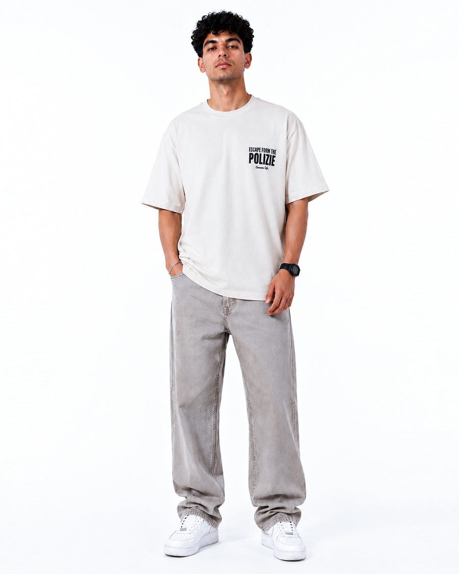 POLIZIE White Oversized T-Shirt | F2G