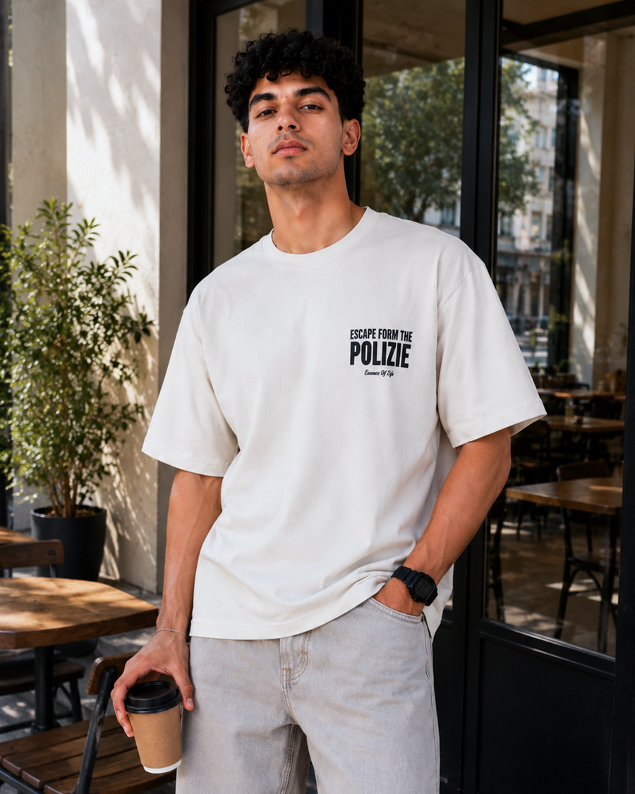 POLIZIE White Oversized T-Shirt | F2G