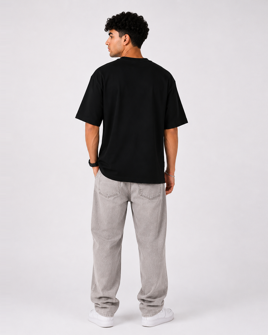 Hidden Signature Black Oversized T-Shirt | F2G
