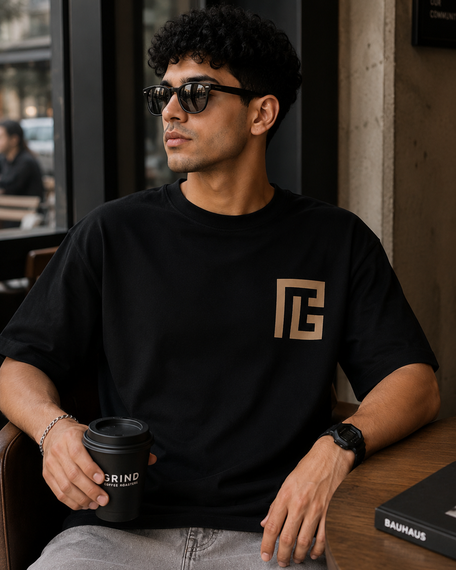 Hidden Signature Black Oversized T-Shirt | F2G