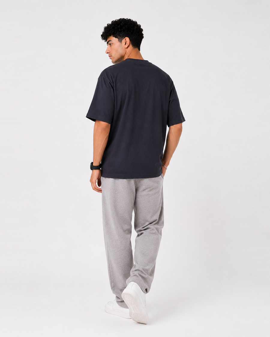 Hidden Signature Charcoal Oversized T-Shirt | F2G