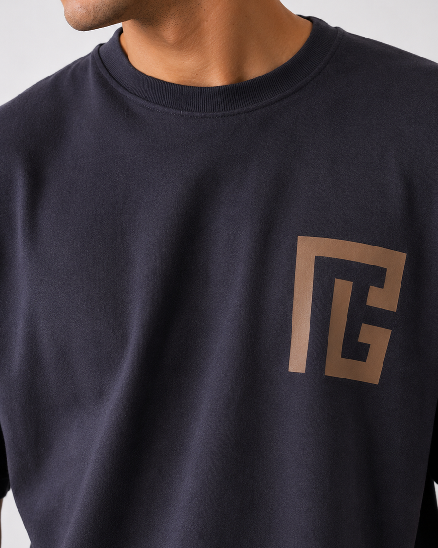 Hidden Signature Charcoal Oversized T-Shirt | F2G