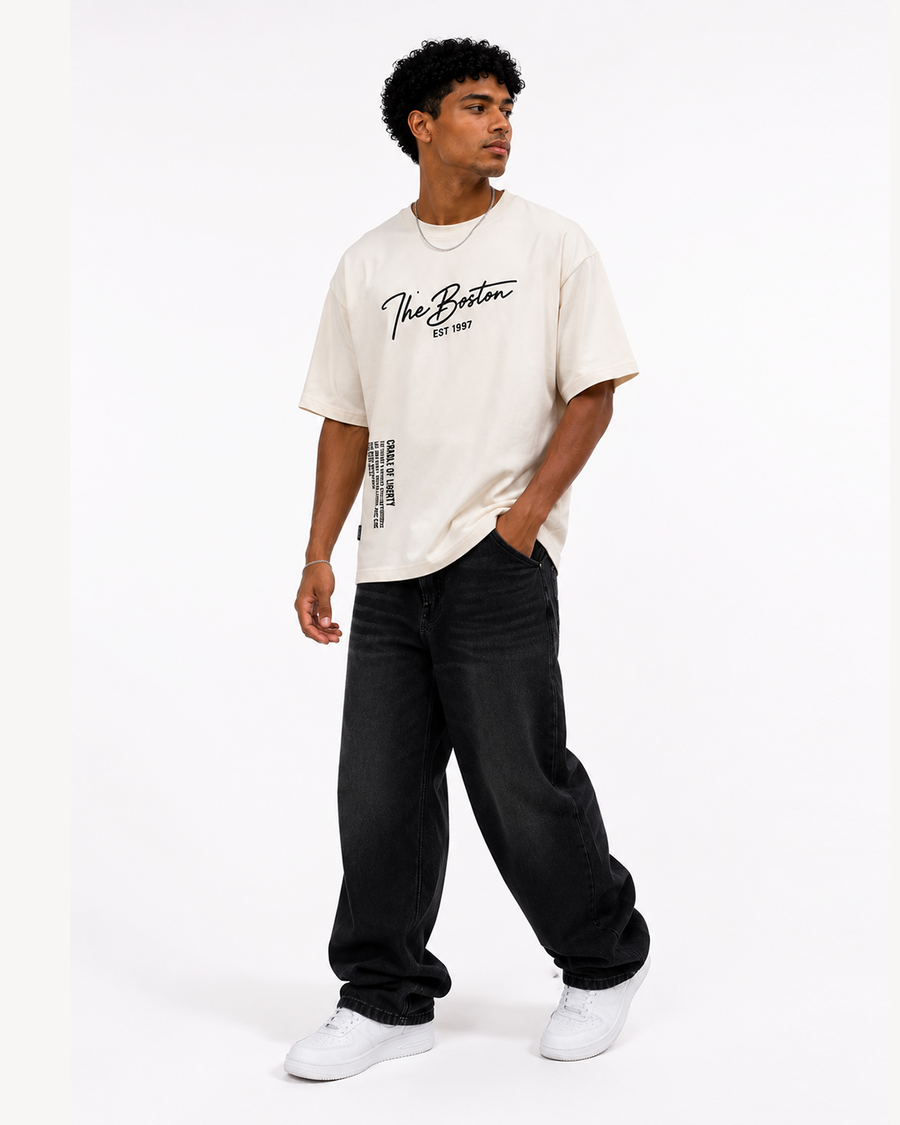 BOSTON Off White Oversized T-Shirt | F2G