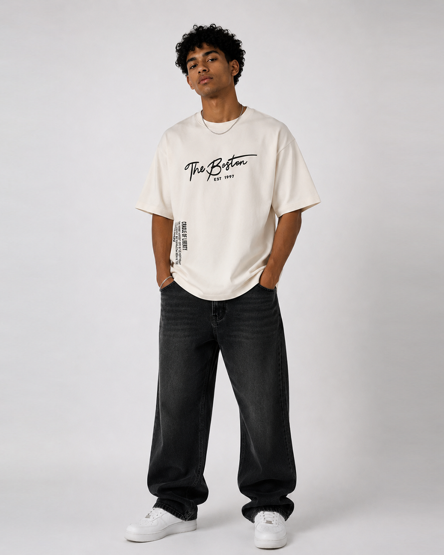 BOSTON Off White Oversized T-Shirt | F2G