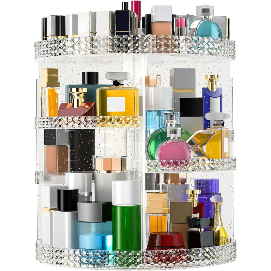 Premium 360° Rotating Makeup Organizer with 7 Adjustable Layers