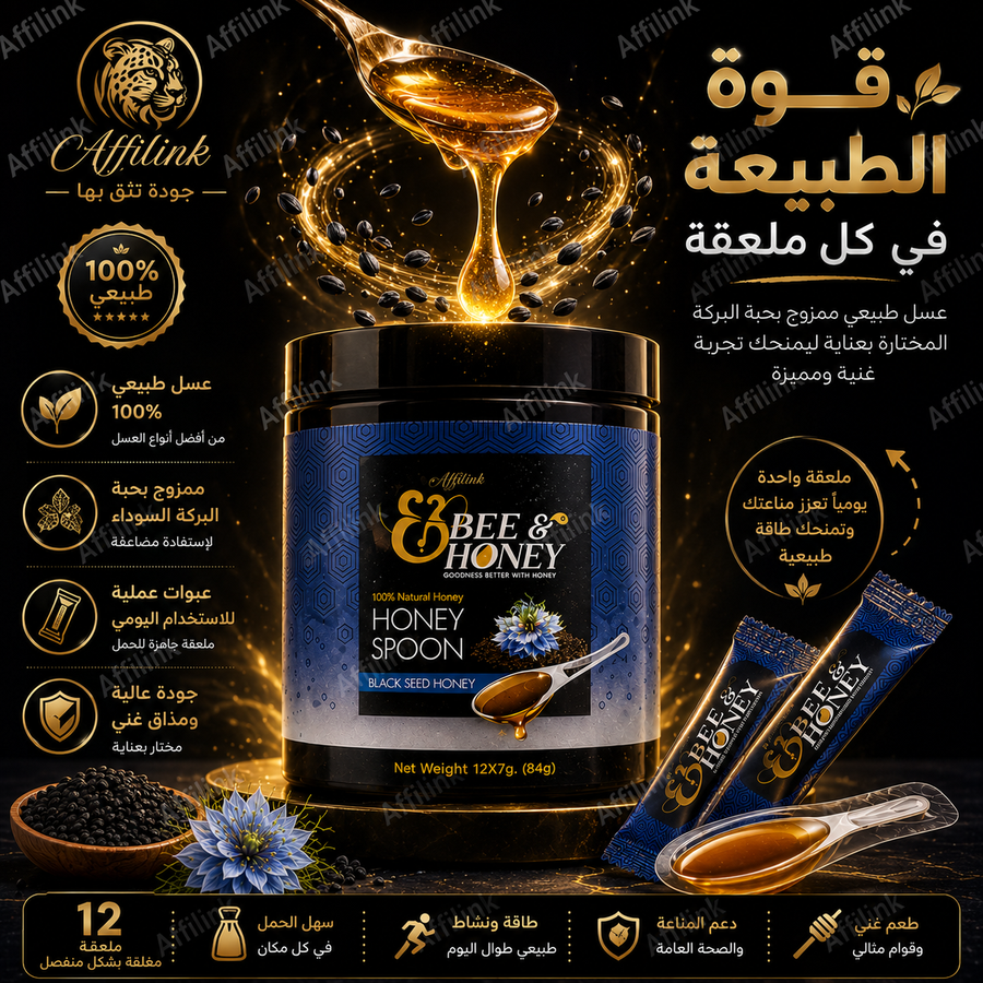 عسل الحبة السوداء Bee & Honey – مزيج طبيعي بنكهة غنية وجودة مميزة