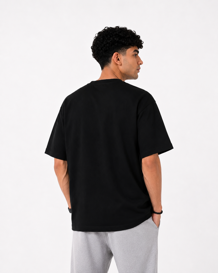 BOSTON Black Oversized T-Shirt | F2G
