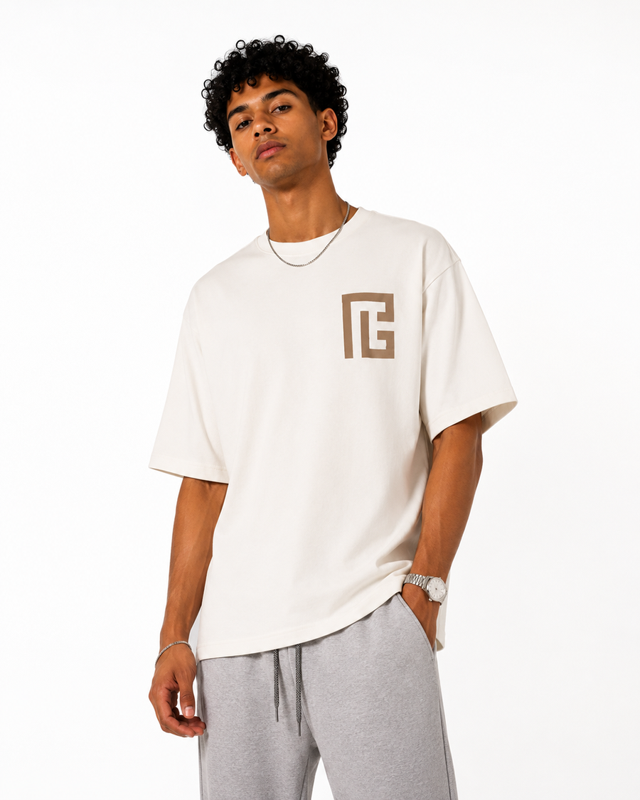 Hidden Signature Off White Oversized T-Shirt | F2G