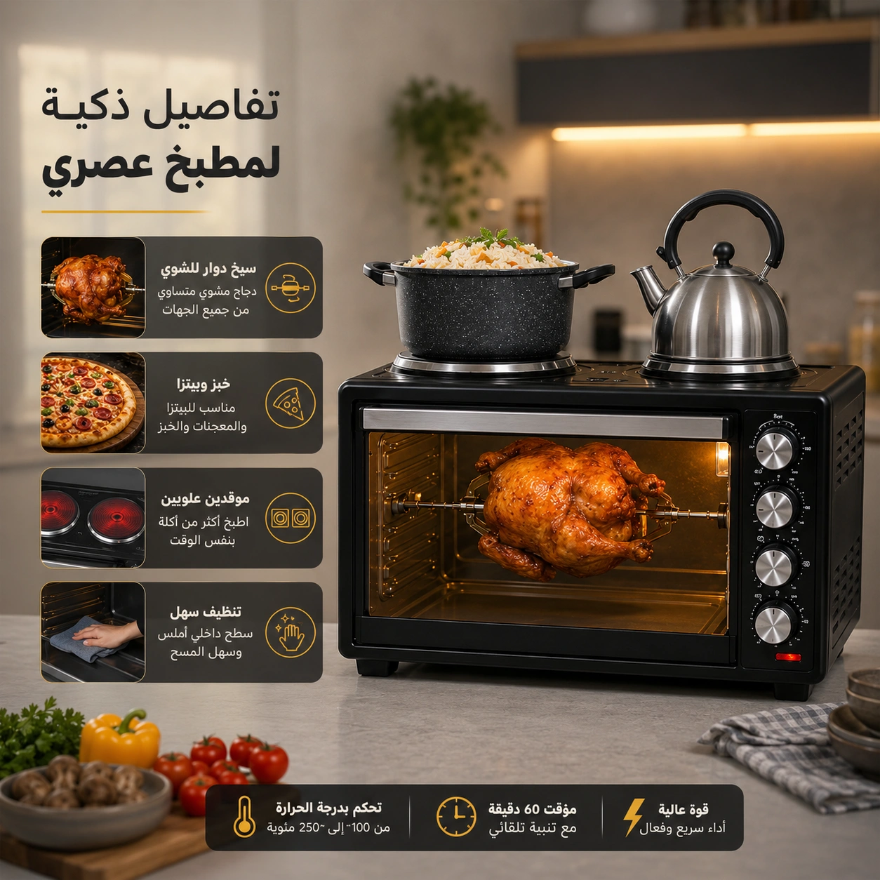تفاصيل ومواصفات الفرن الكهربائي