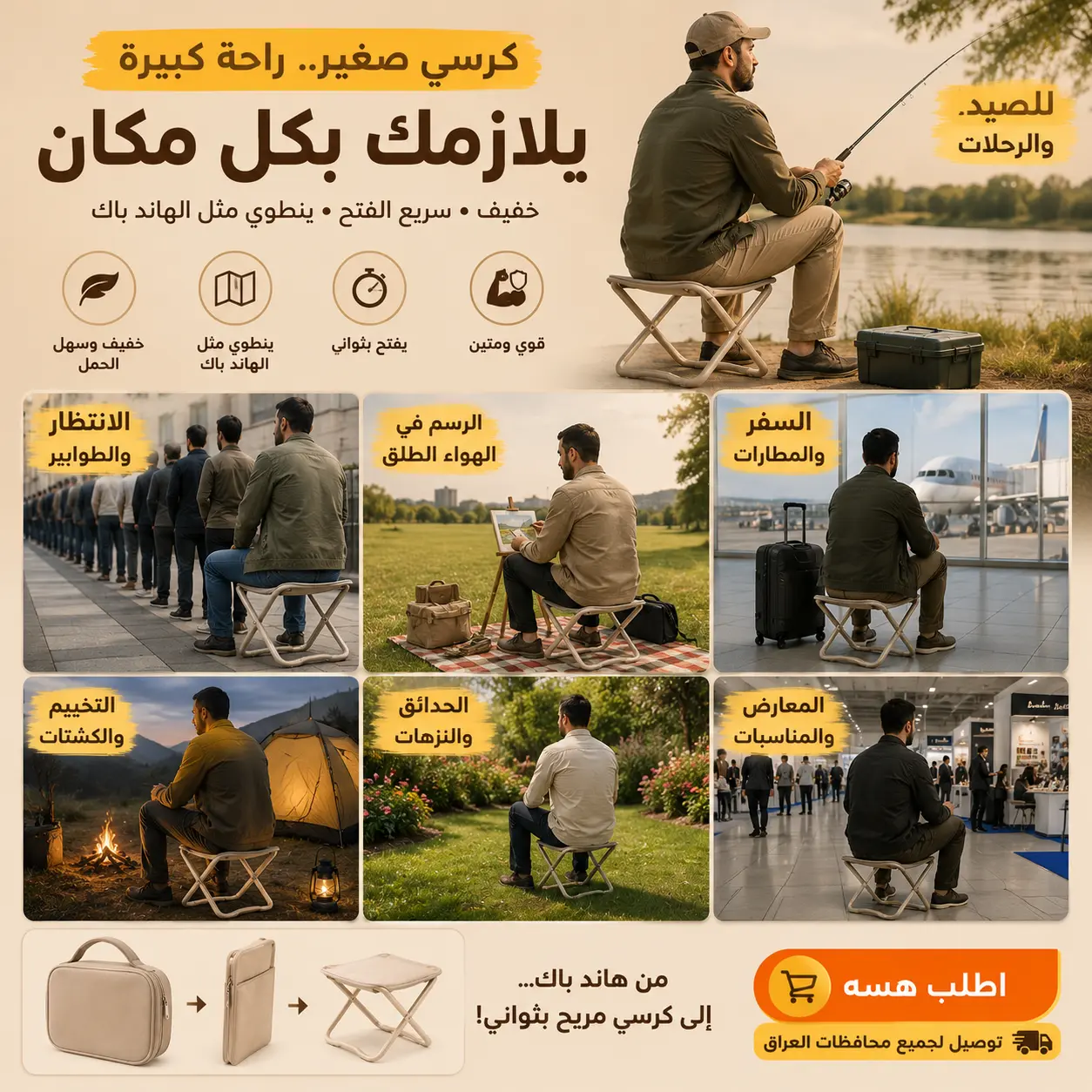 استخدامات كرسي هاند باگ محمول