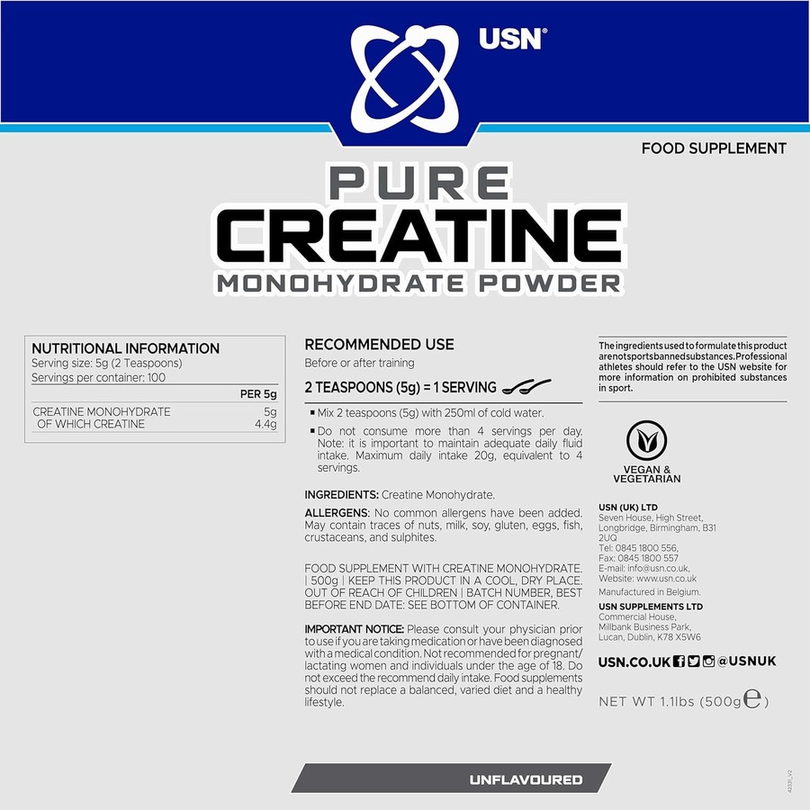 Usn creatine 500 gm 100 serve