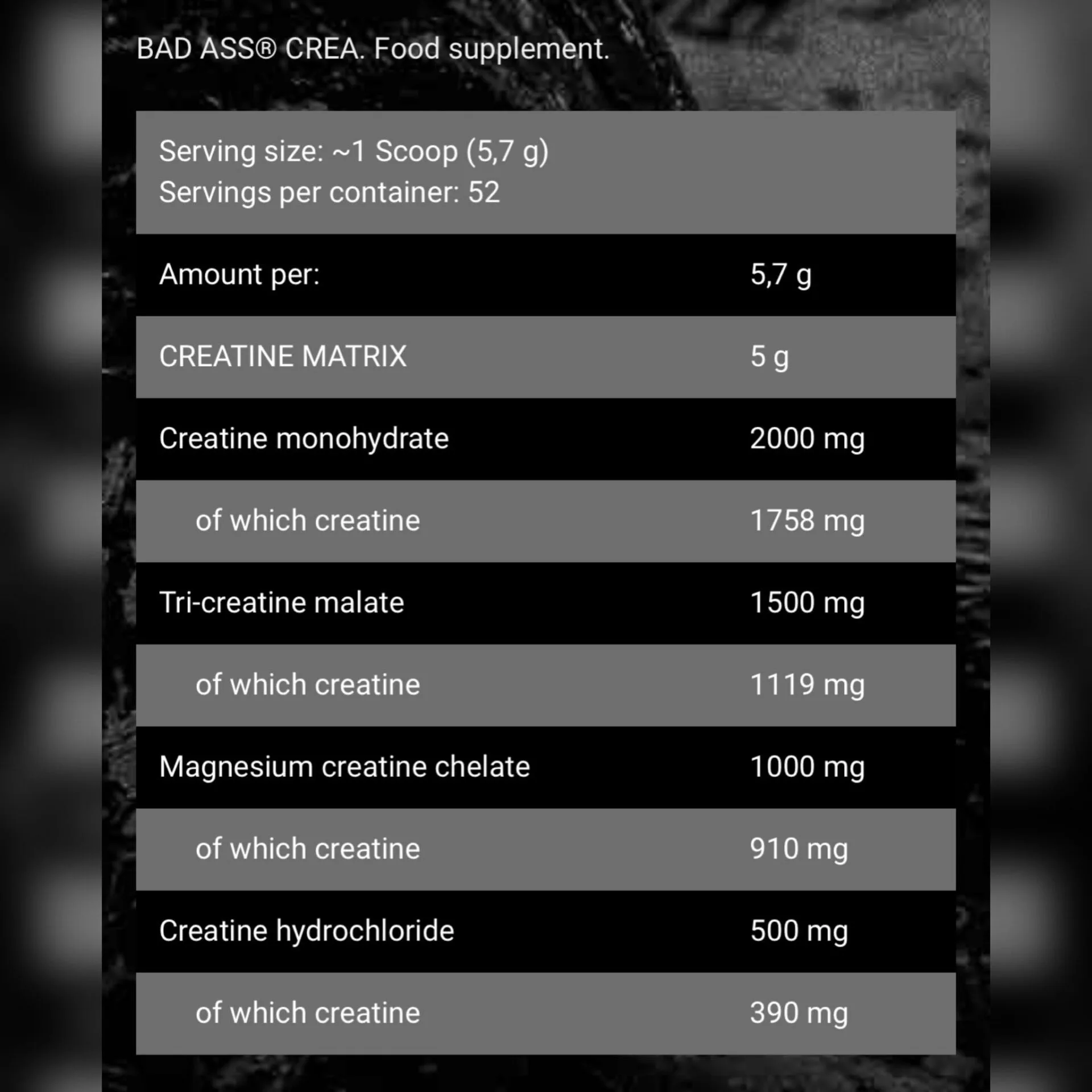 Bad Ass Crea Unflavored