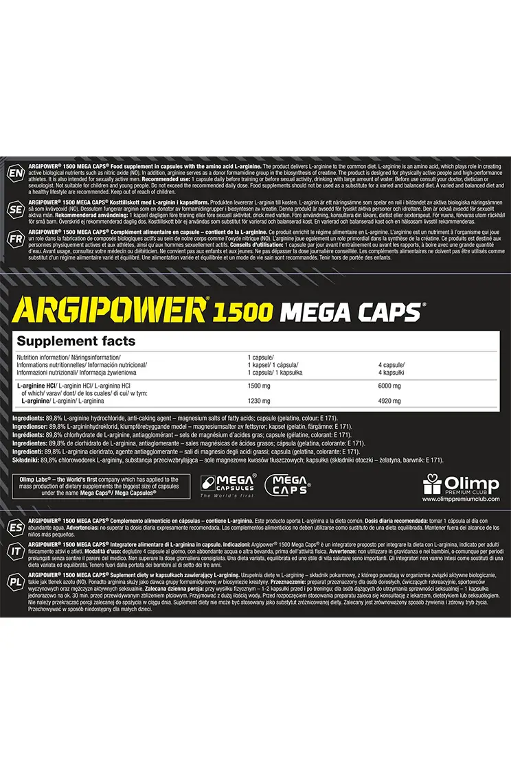 Olimp Argi Power 1500 mg 120 Capsules